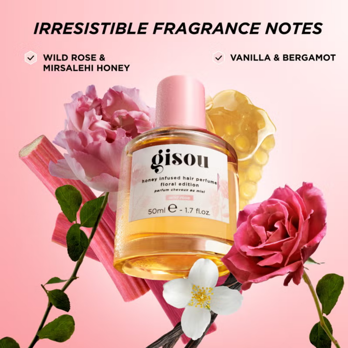 Gisou Honey Infused Hair Perfume Floral Edition 50ml - Wild Rose