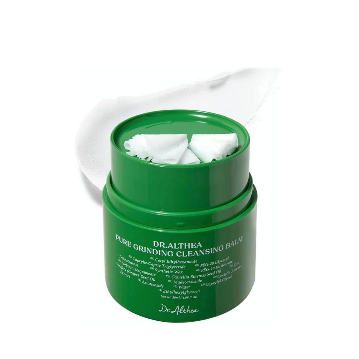 Dr. Althea Pure Grinding Cleansing Balm jar with its grinding balm dispenser.