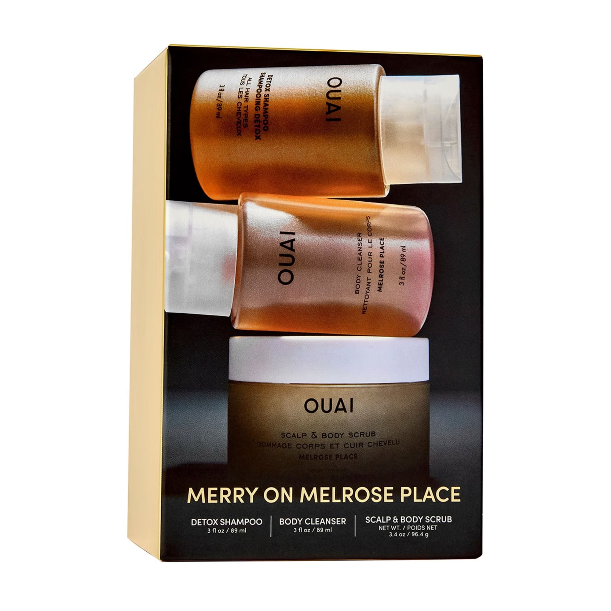 ouai maroc, ouai melrose place, kit voyage ouai, soins cheveux ouai, parfum floral cheveux, mini shampooing ouai, scalp scrub, body scrub, nettoyant corps parfumé, coffret noël ouai, hair & body kit, floral routine