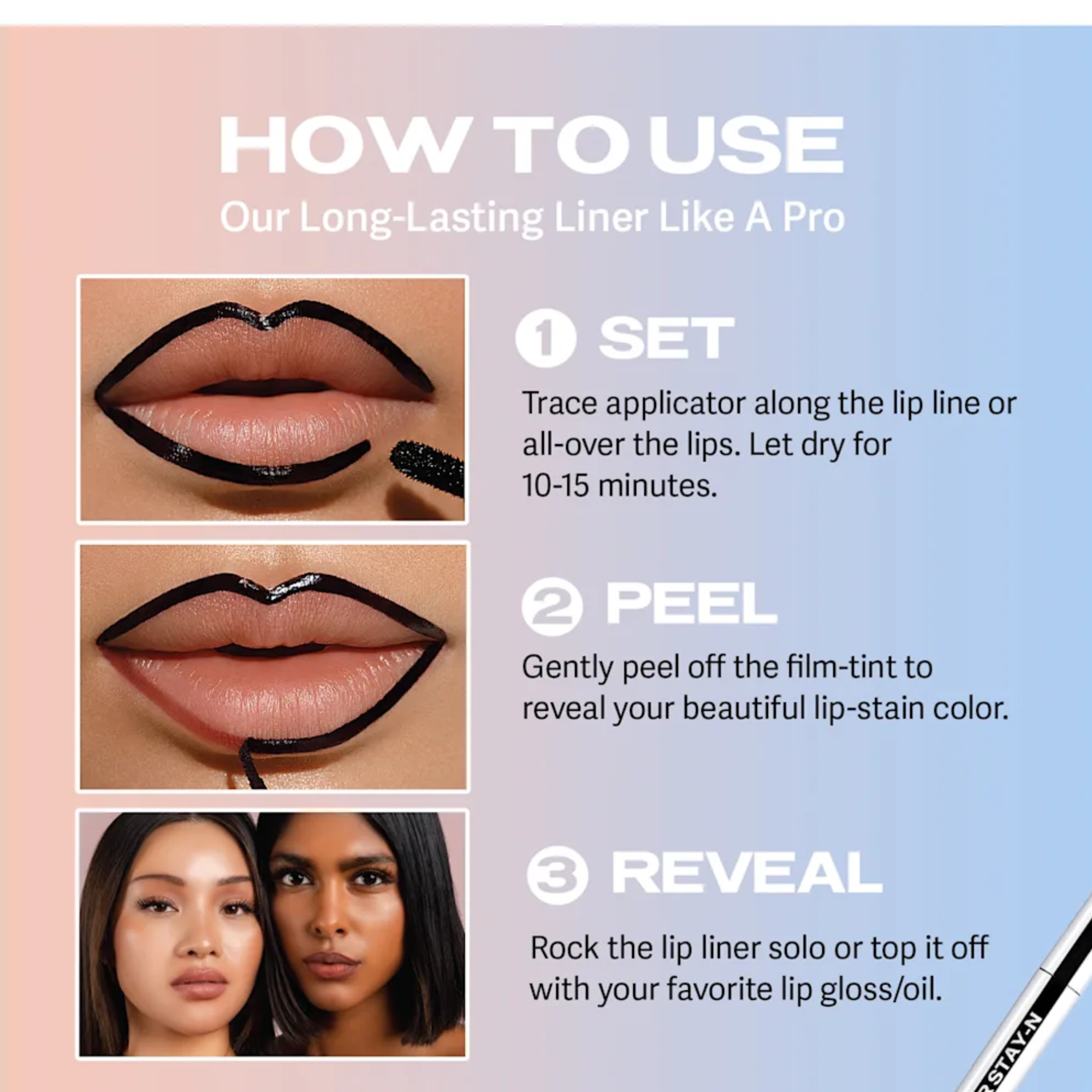 Sacheu Lip Liner STAY-N Peel Off - Noohde