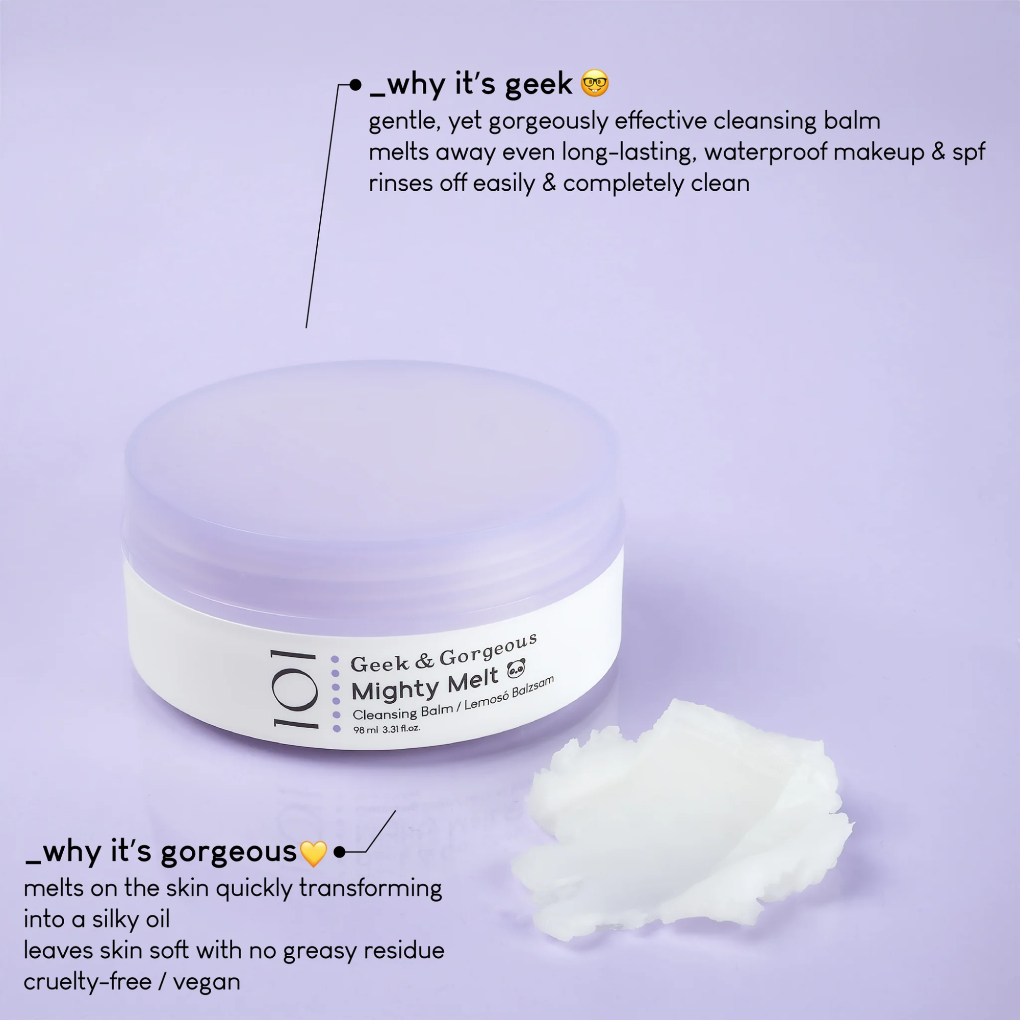 Geek And Gorgeous Baume nettoyant Mighty Melt