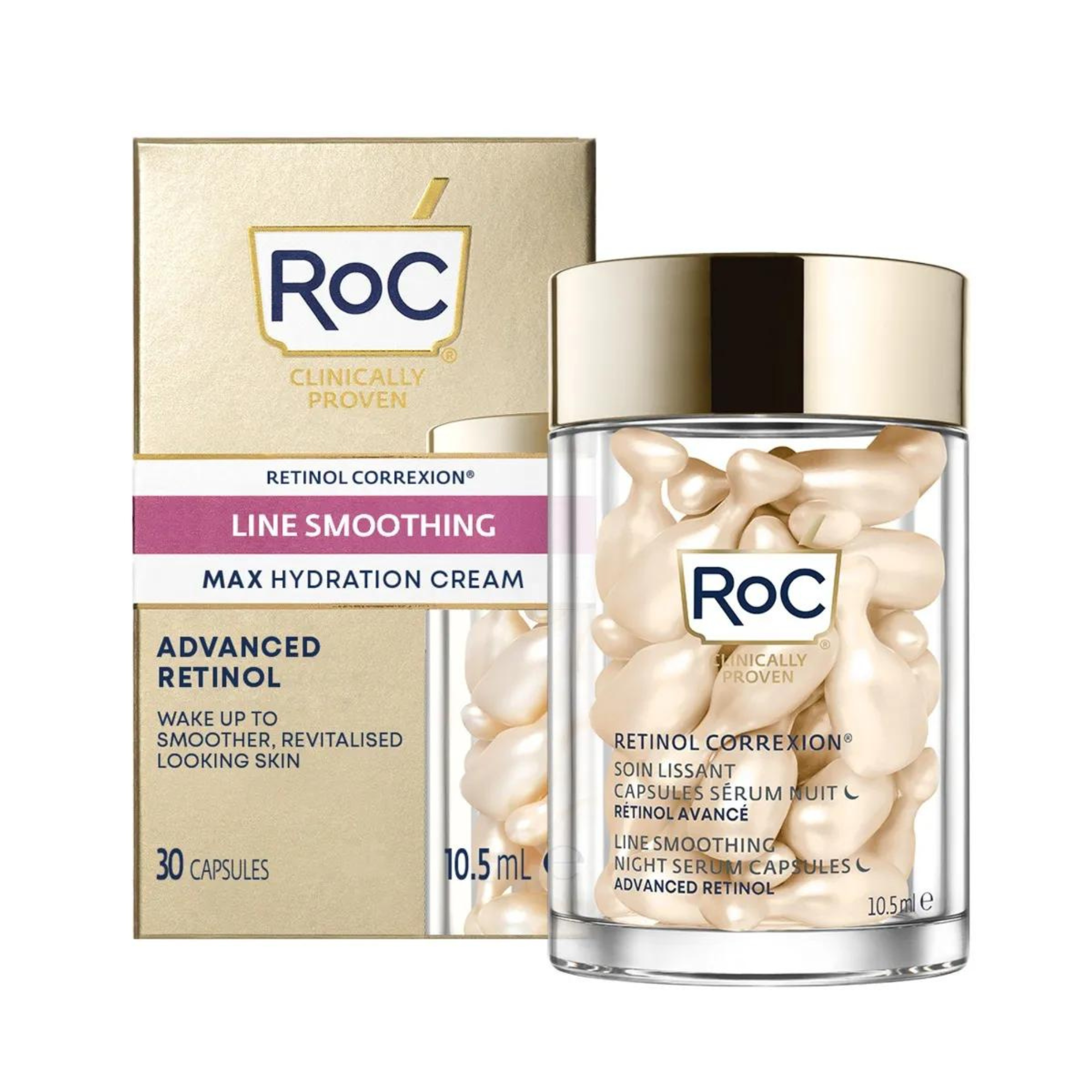 ROC RETINOL CORREXION® Soin Lissant Capsules Sérum Nuit - 30 capsules