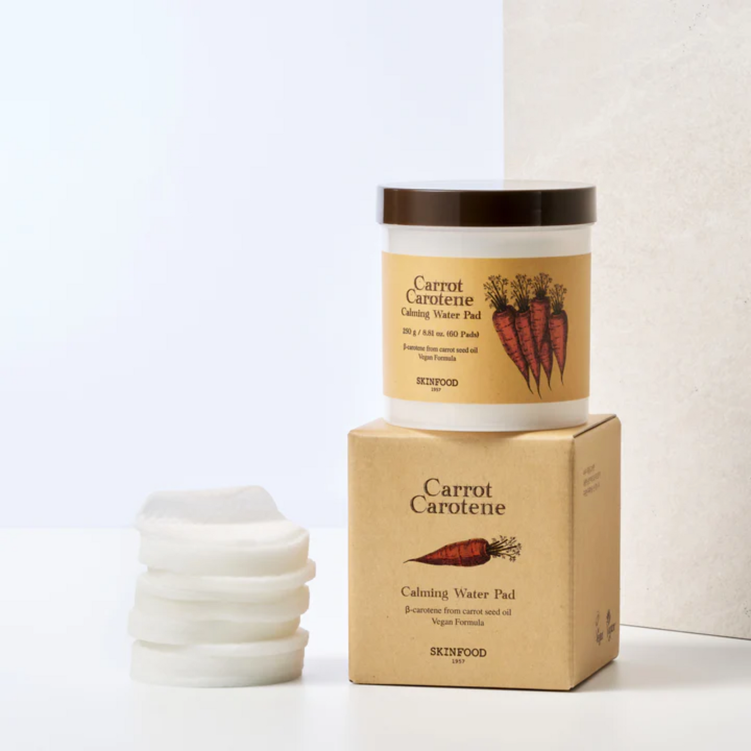 Skinfood - Carrot Carotene Calming Water Pad - Compresses imbibées de tonique apaisant