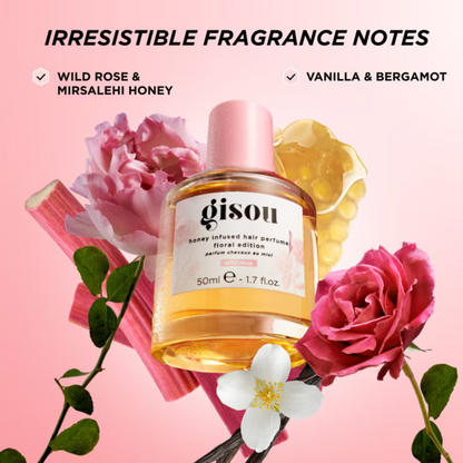 Gisou Parfum Cheveux infusé au miel Édition florale 50 ml - Rose sauvage