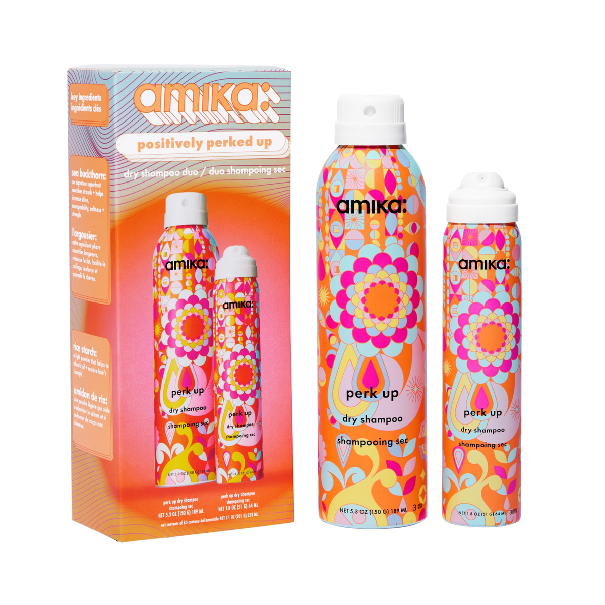dry shampoo, amika morocco, travel hair set, oil-absorbing dry shampoo, invisible finish, sea buckthorn, volumizing dry shampoo- New year Set&amp;nbsp;