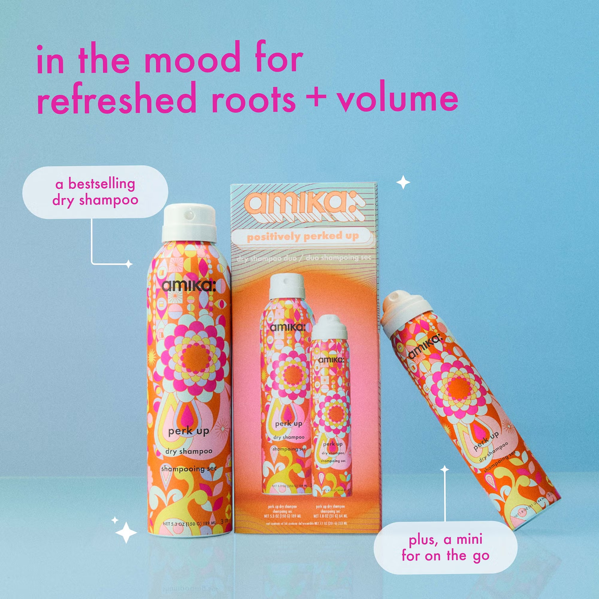Amika perked up dry shampoo set