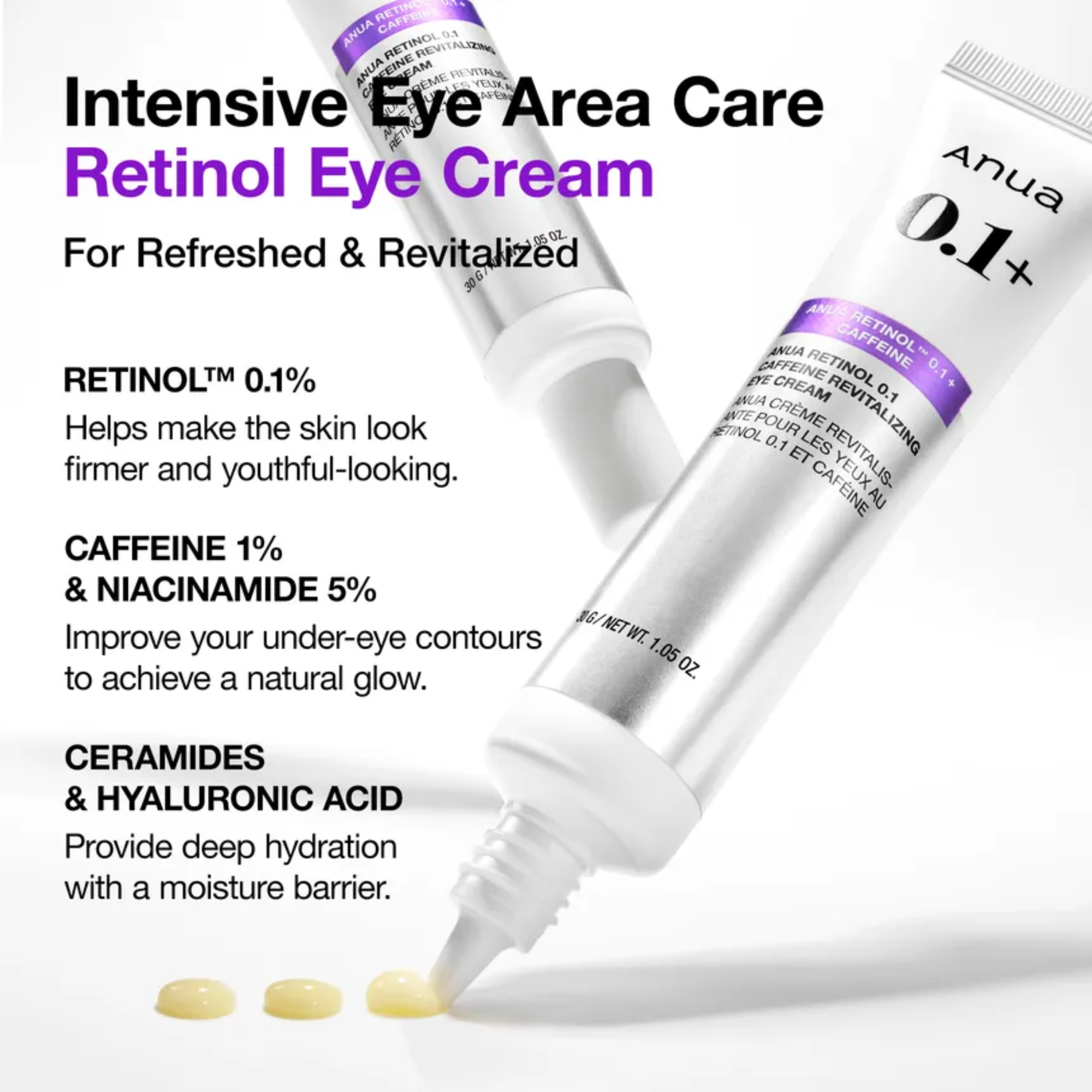 Anua 0.1% Retinol + Caffeine Eye Cream