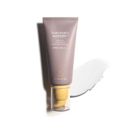 mineral sunscreen SPF50, zinc oxide sunscreen, haruharu wonder sunscreen, sensitive skin SPF, hydrating sunscreen, k beauty sun protection
