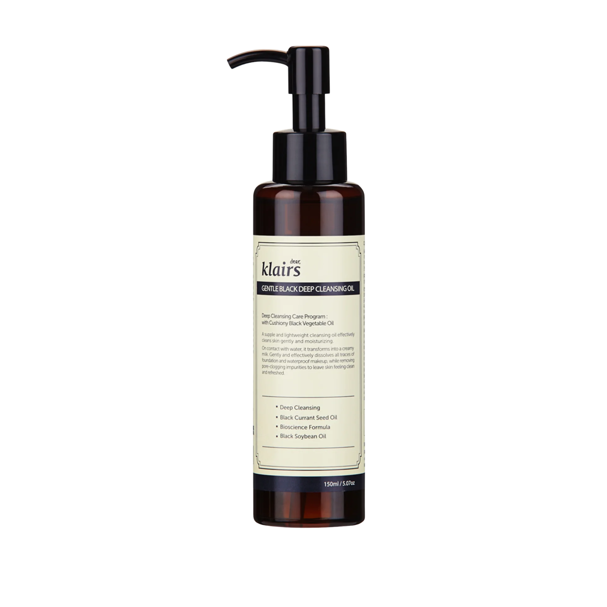 Dear Klairs  Gentle Black Deep Huile Démaquillante 150 ml