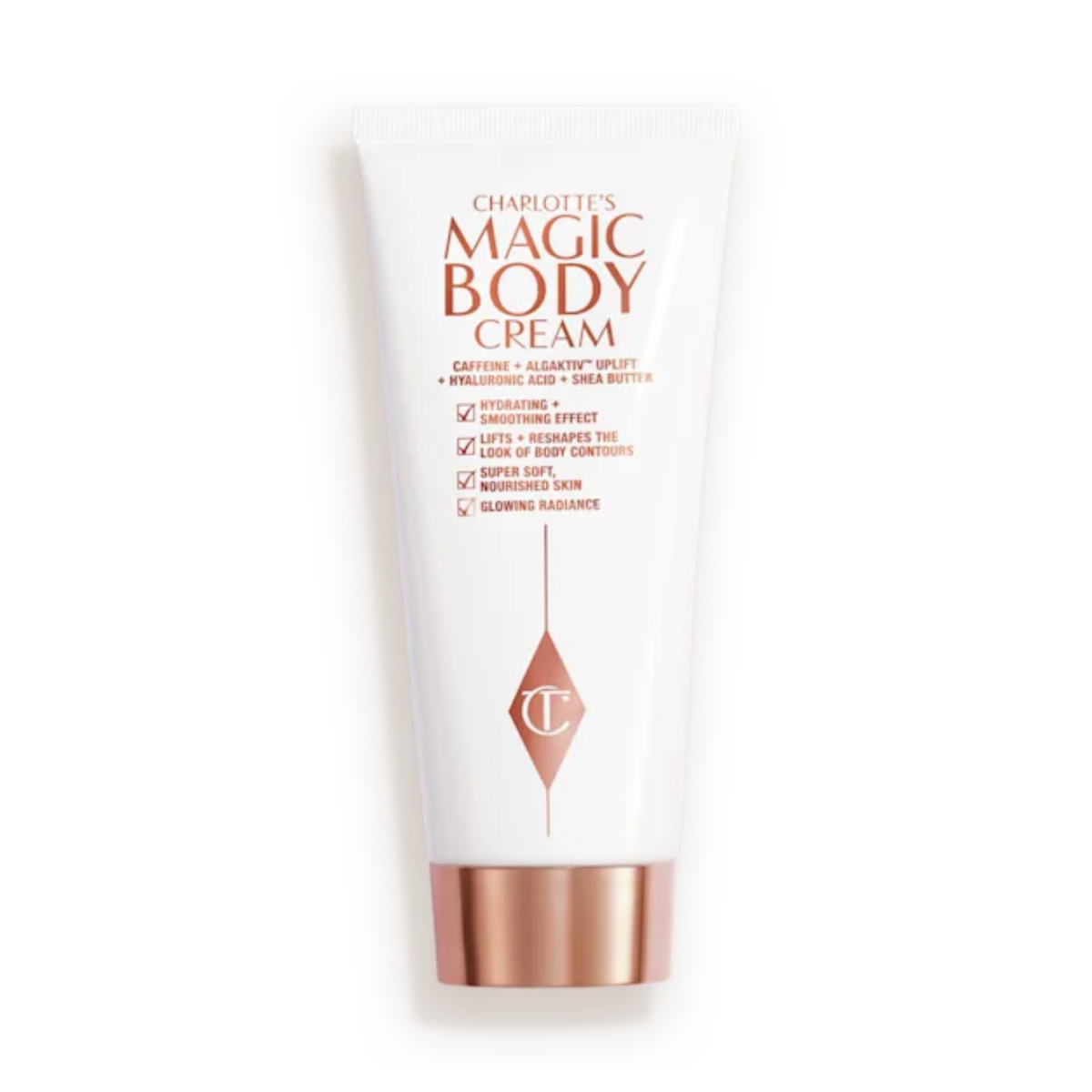 body cream raffermissante, crème corps éclat, hydratant corps luxe, caffeine firming body cream, stretch mark body cream, skincare for legs and arms, Charlotte Tilbury Morocco