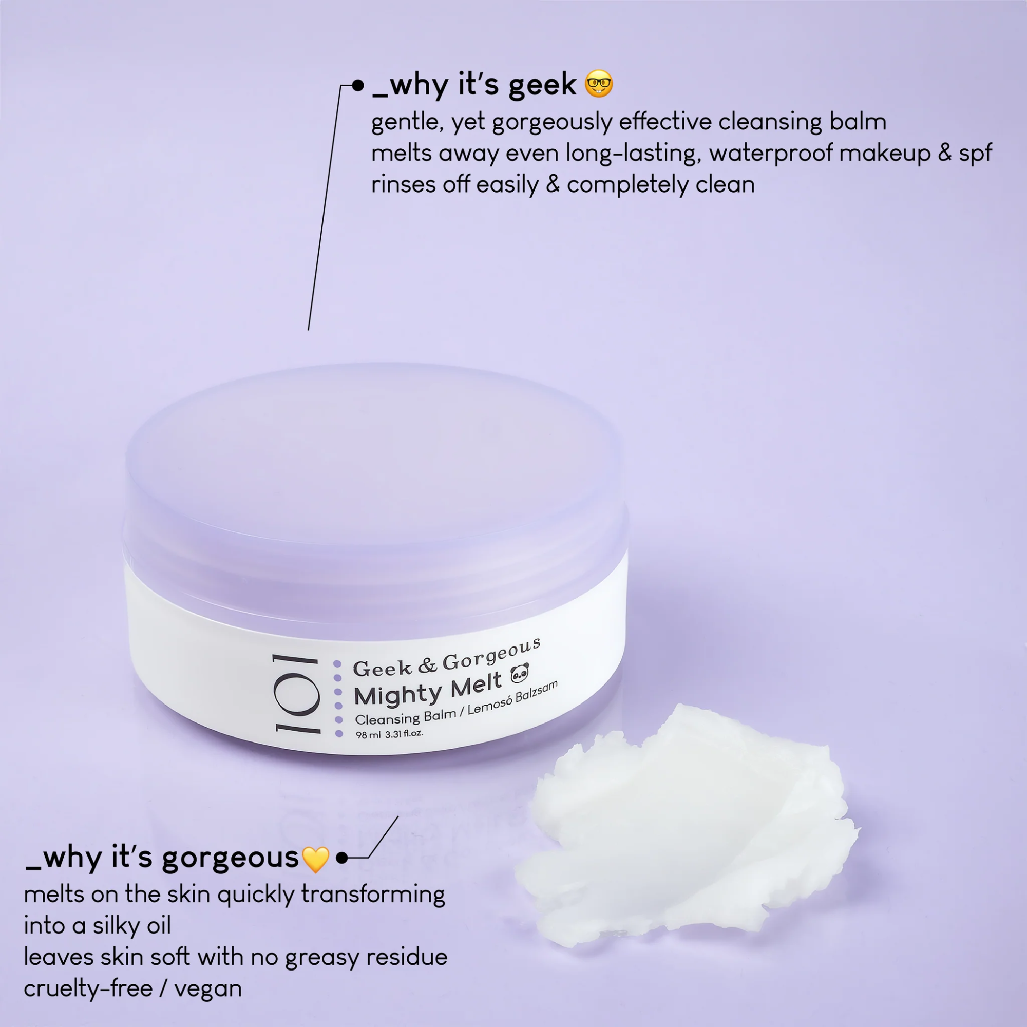 Geek And Gorgeous Cleansing Balm Mighty Melt