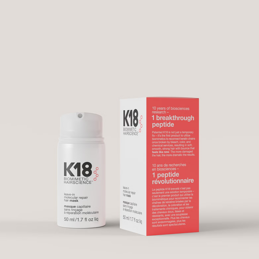 K18 Biomimetic Hairscience Leave-in Molecular Repair Hair Mask 50ml