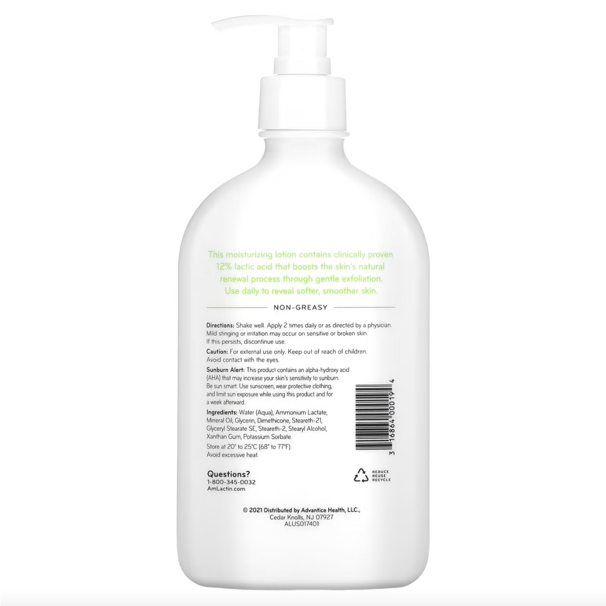 AmLactin, Daily Moisturizing Lotion, Fragrance Free - 417 ml (400 g)