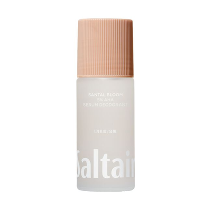 serum deodorant, aluminium free deodorant, underarm brightening care, Saltair Santal Bloom deodorant, exfoliating deodorant AHA, sandalwood scented deodorant