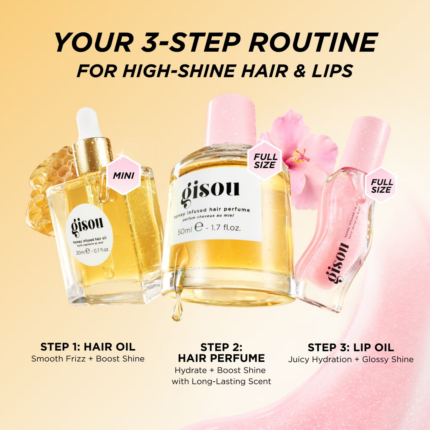 Gisou Trio Hydratant Gloss Miel