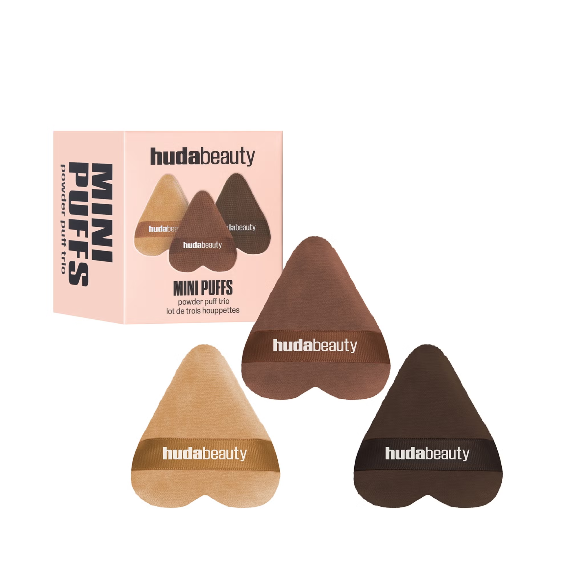 

makeup powder puff, Huda Beauty tools, triangular powder puff, baking powder applicator, makeup setting puff, beauty sponge puff, huda beauty maroc 